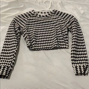 American Apparel Black and White Crop Top